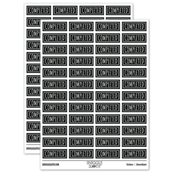 Completed Double Line Border Sticker Set - Black - Gloss Finish - 1.25" Mini