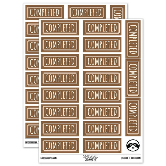 Completed Double Line Border Sticker Set - Brown - Matte Finish - 2.00" Large
