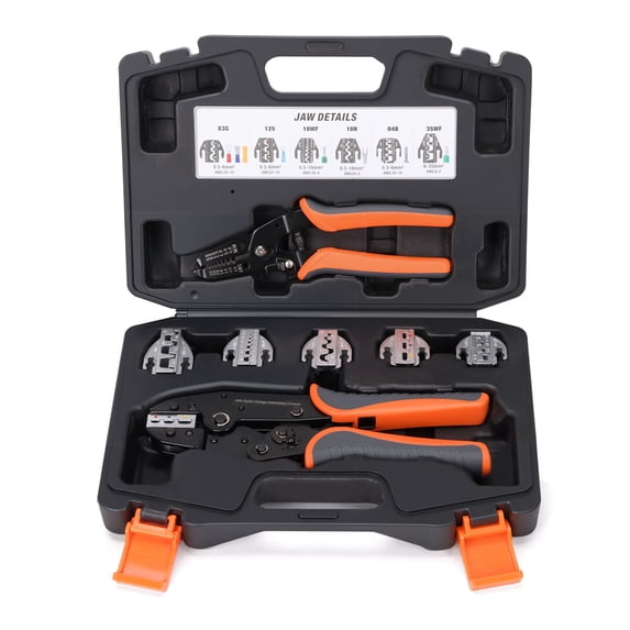 Completed Electrical Crimper Crimping Tool Set With Hard Storage Case Handle Various Terminals Types From 20 To 2