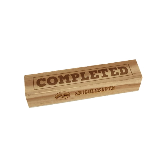 Completed Fun Text Rectangle Rubber Stamp Stamping Scrapbooking Crafting - Small 2.50in