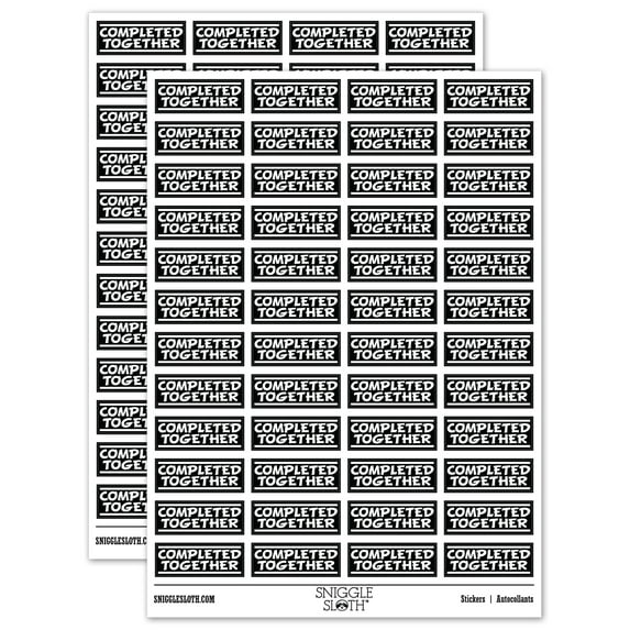 Completed Together School Teacher Sticker Set - Black - Gloss Finish - 1.25" Mini