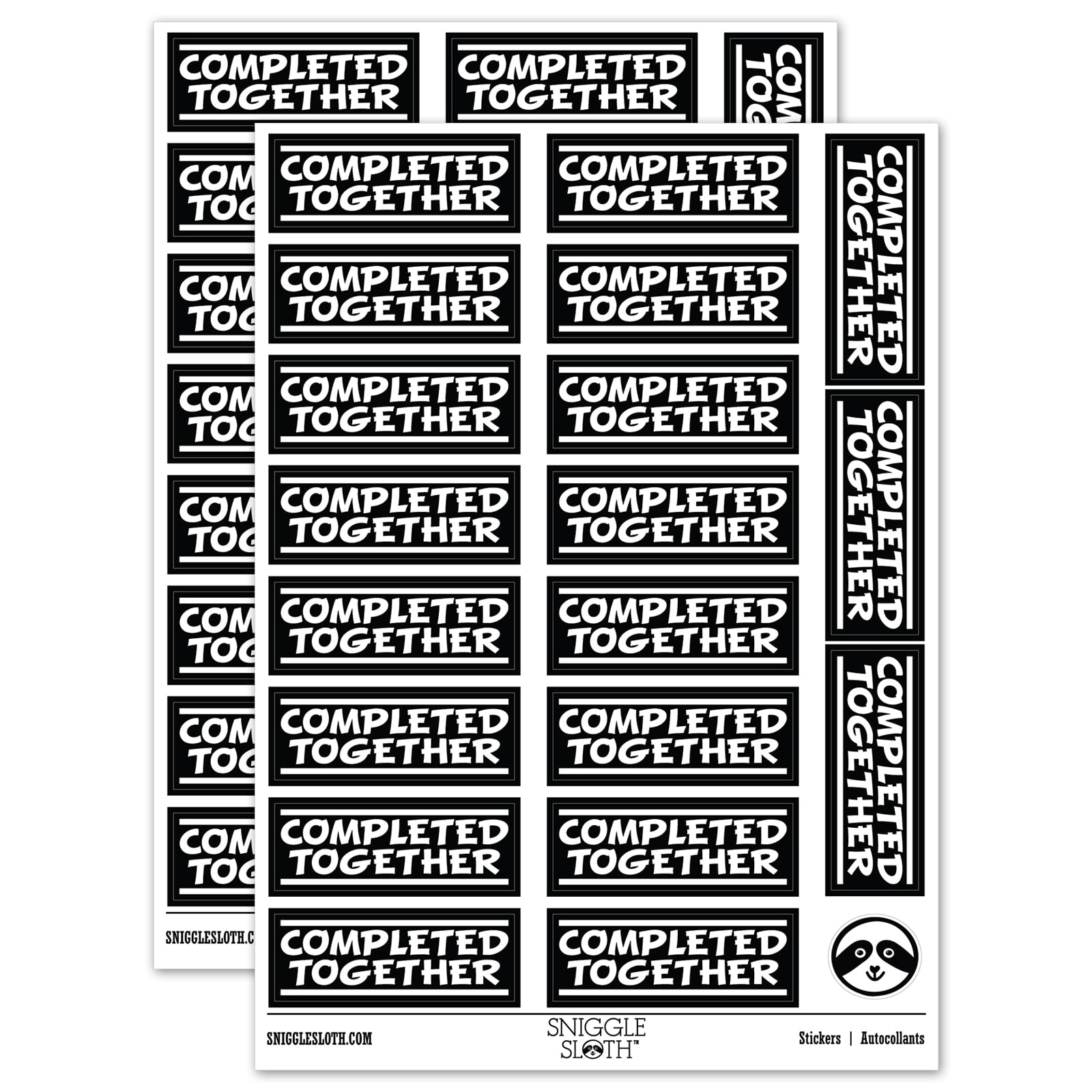 Completed Together School Teacher Sticker Set - Black - Matte Finish ...