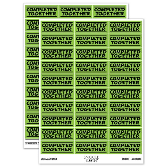 Completed Together School Teacher Sticker Set - Light Green - Matte Finish - 1.75" Medium