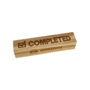 Completed with Checkmark Rectangle Rubber Stamp Stamping Scrapbooking Crafting - Small 2.50in