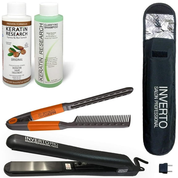 Complex Brazilian Keratin Hair Treatment Kit with Argan Oil Blowout Treatment Natural Organic Results Straightening and Smoothing Hair Keratina Brasilera Para Alisar el Pelo (4oz+4oz+Comb+Iron)