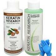 Complex Brazilian Keratin Hair Treatment Kit with Argan Oil Blowout Treatment Natural Organic Results Straightening and Smoothing Hair Keratina Brasilera Para Alisar el Pelo 4oz+4oz+Gloves