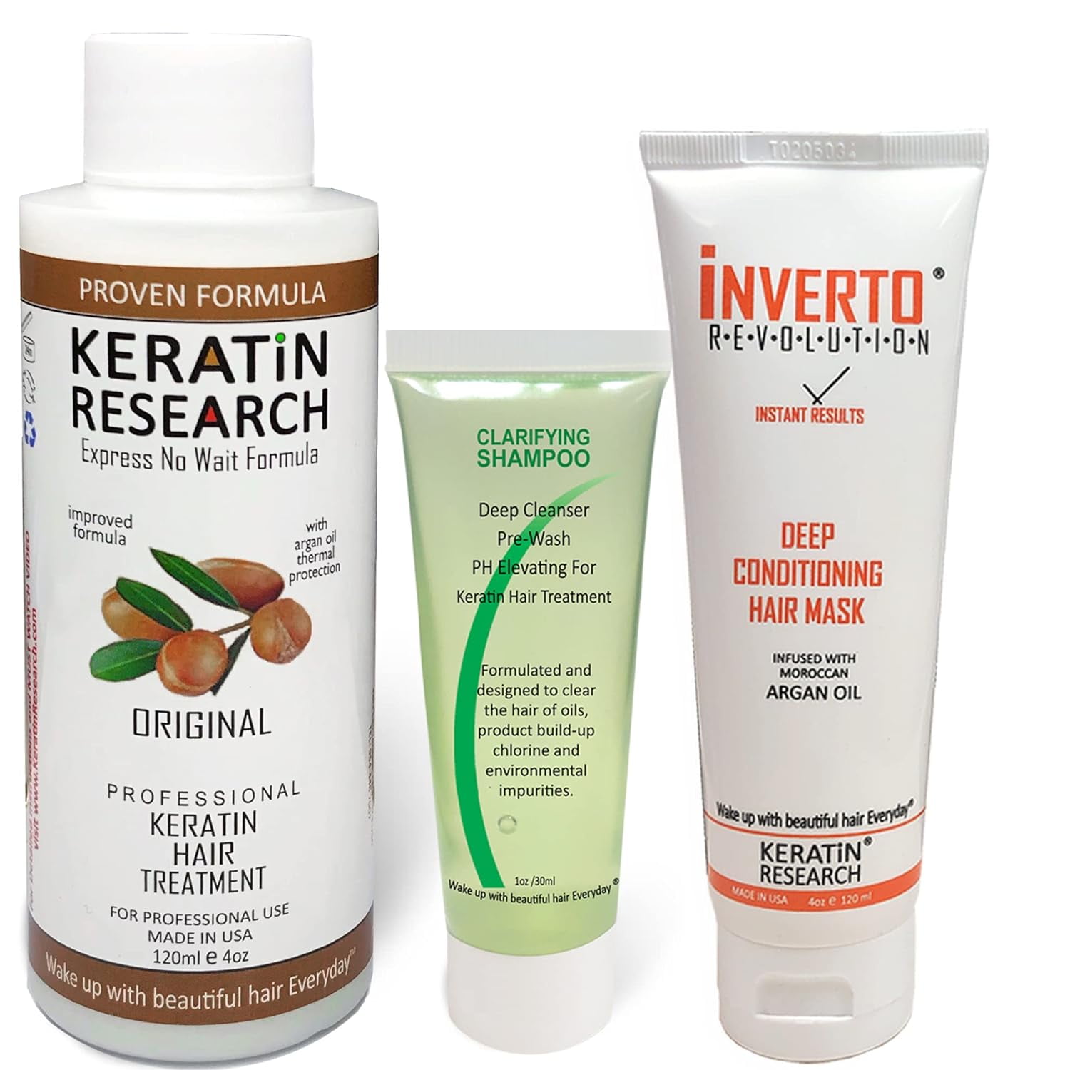 Complex Brazilian Keratin Hair Treatment Kit with Argan Oil Blowout Treatment Natural Organic Results Straightening and Smoothing Hair with Deep Conditioning Mask Keratina Alisar el Pelo (4oz+1oz+4oz)