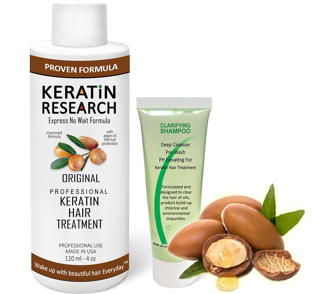 Complex Brazilian Keratin Hair Treatment Straightening Kit with Argan Oil Blowout Treatment Natural Organic Results Straightening and Smoothing Hair Keratina Brasilera Para Alisar el Pelo (4oz+1oz)