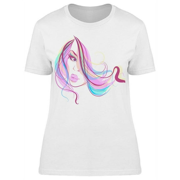 Complex Portrait Of A Ladys Face T-Shirt Women -Image by Shutterstock, Female x-Large