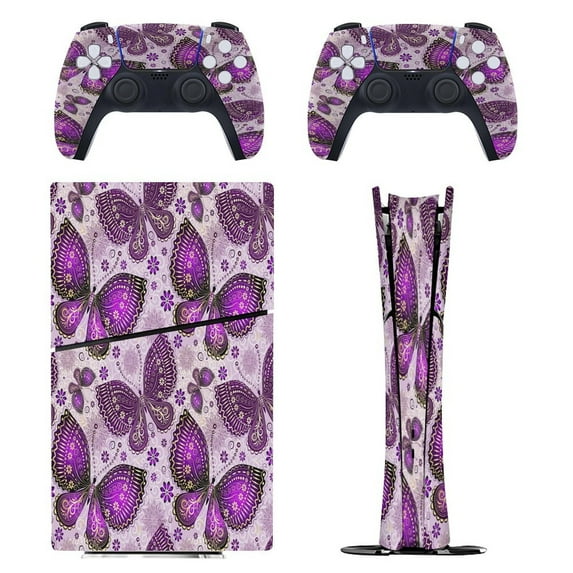 Complex, Purple, Butterfly PS5/PS5 Slim Digital Disc Skin Sticker For Console And Controller Skins
