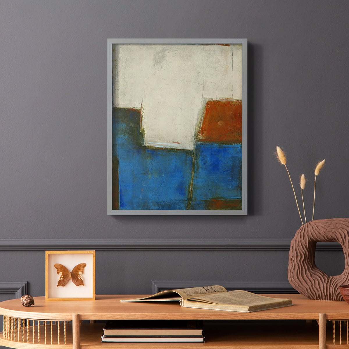 Complex Thought Framed Print in Gray Solid Wood Framed Print No Nail Hanging