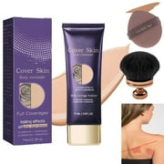 All Over Complexion Perfector, Body Coverage Perfector,Cream With Brush,Tattoo Cover Up Makeup Waterproof,Cream Body Makeup, Waterproof Transfer-Resistant Body Makeup,Long Last Body Foundation,1set