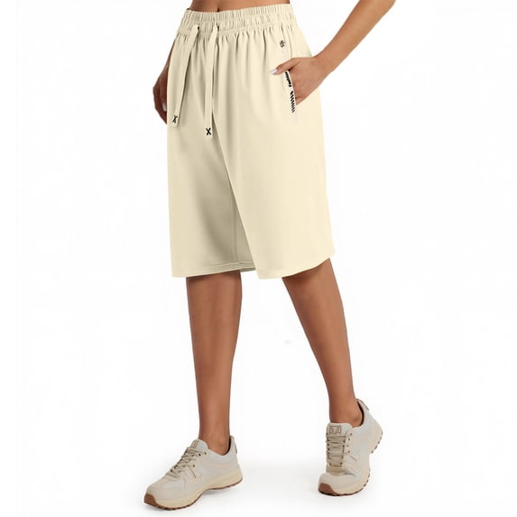 Bermuda Shorts for Women High Stretch Quick Drying Shorts Active Comfy Fit Pants Complexion S