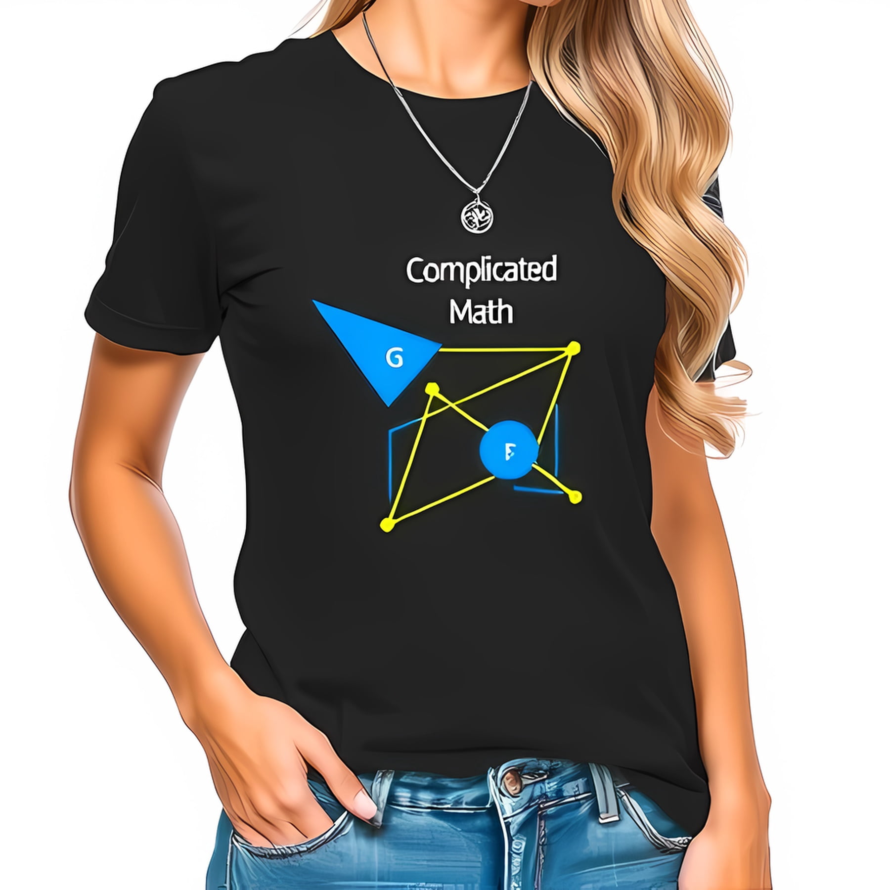Complicated Math Graphic T-Shirt for Women - Casual Black Tee with ...