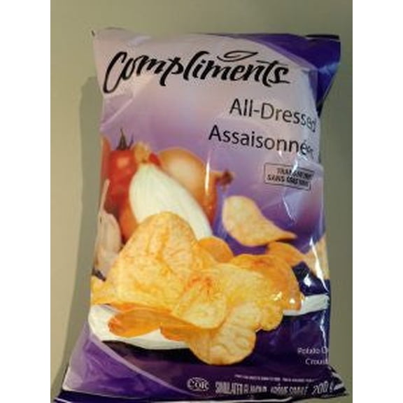 Compliments All Dressed Potato Chips, 200g/7.1 oz.Bag, {Imported from Canada}