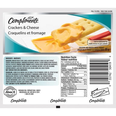 Compliments Crackers & Cheese, 3 x 27g/1 oz