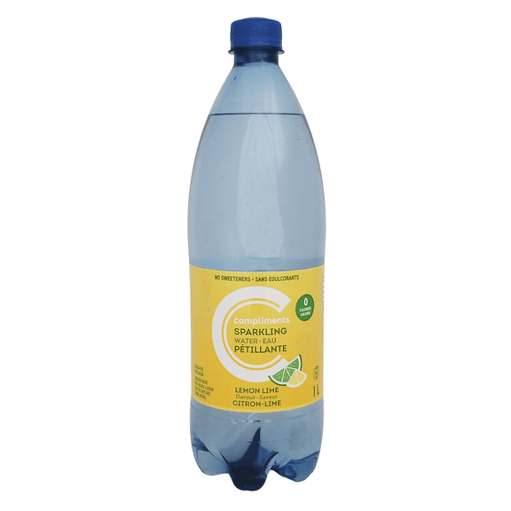 Compliments Lemon Lime Flavored Sparkling Water, 1L/35.2 fl oz