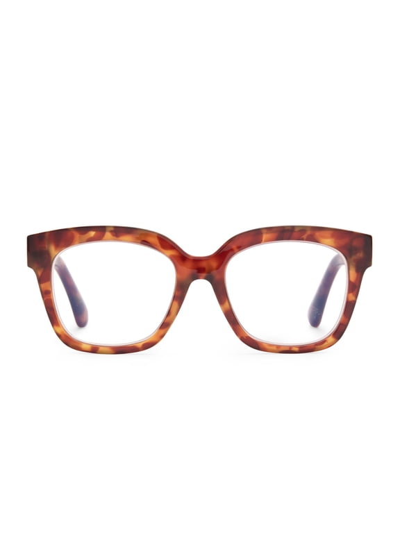 Compliments by DIFF Eyewear Ava Blue Light Reading Glasses Amber Tortoise +2.0