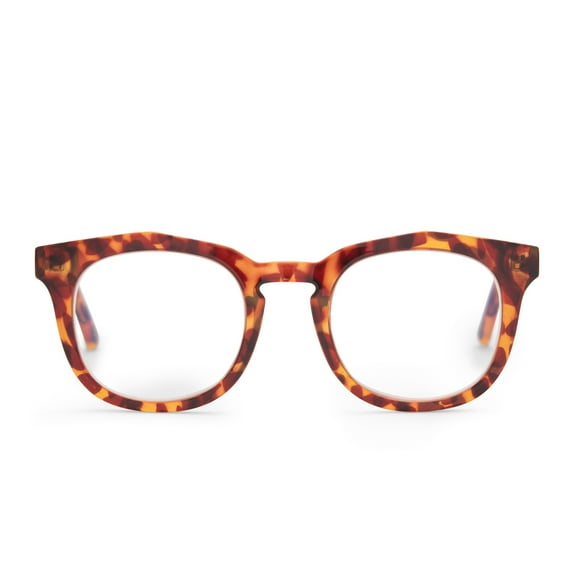 Compliments by DIFF Eyewear Rowan Blue Light Reading Glasses Amber Tortoise +1.0