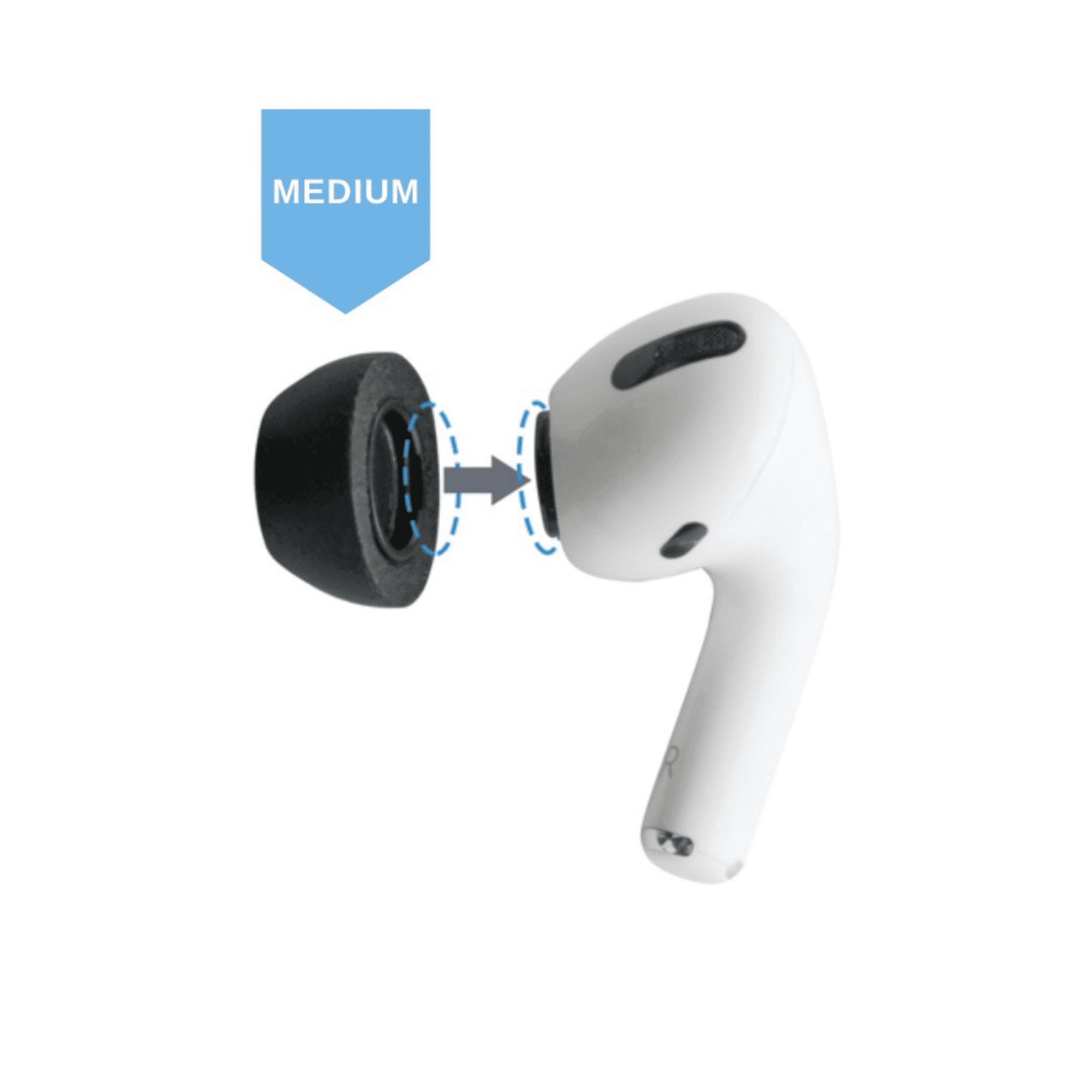 Comply Foam Ear Tips for Apple AirPods Pro Gen 1 and 2 Ultimate Comfort and Unshakeable Fit Size Medium 3 Pair Pack Black Walmart