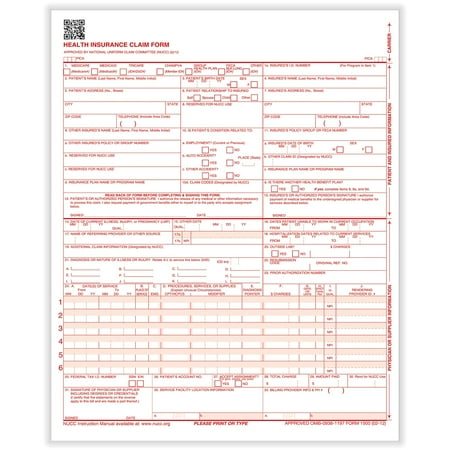 ComplyRight 02/12 Version CMS-1500 Health Insurance Claims 2500/Pack (CMS12LC)