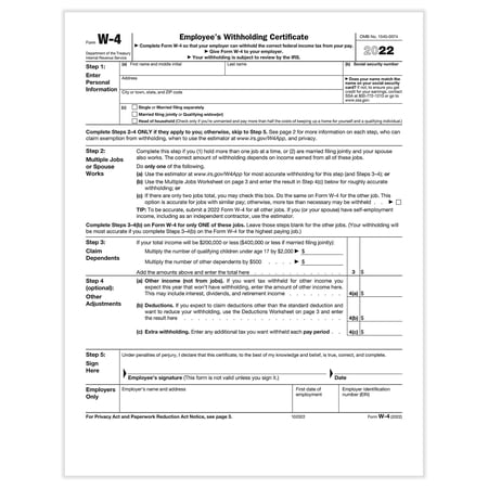 ComplyRight 2020 W-4 Tax Form White 50/Pack (A1393)