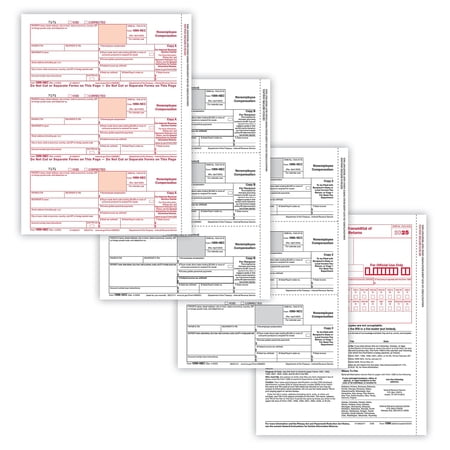 ComplyRight 2025 1099-NEC Tax Form 4-Part 3-Up Copy A B C/2 1096 Transmittal 100/Pack (NEC6103100)