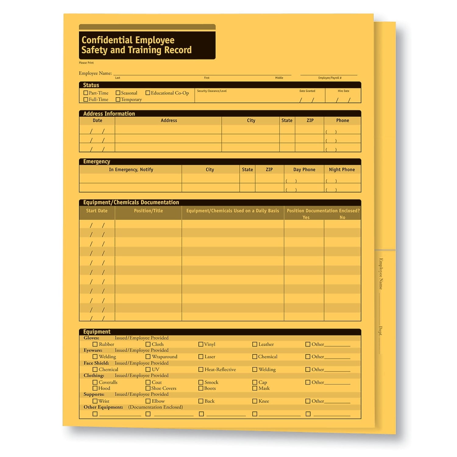 ComplyRight Employee Safety and Training Records Folder Pack of 25 ...