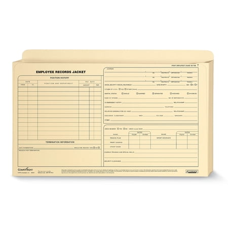 ComplyRight Expanded Employee Records File Jacket 1" Expansion Legal Size Manila 25/Each (A5010)