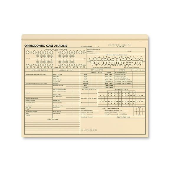 ComplyRight Orthodontic Case Analysis File 9.5" x 11.75" 25 Folders/Pack (A1048)