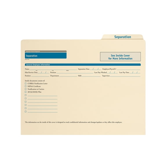 ComplyRight Performance Review Folders, 11 3/4" x 9 1/2", Manila, Pack Of 25