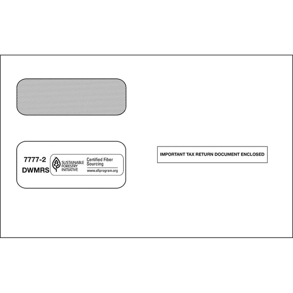 ComplyRight Self Seal Security Tinted Double-Window Tax Envelopes White 25/Pack (7777225)