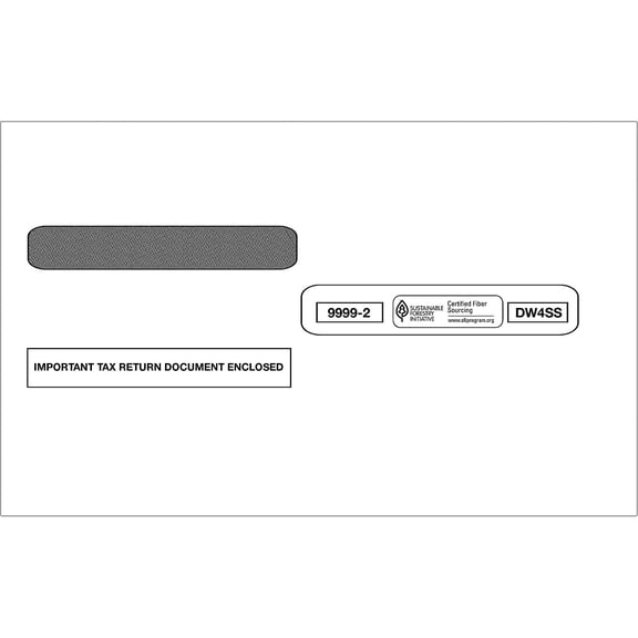 ComplyRight Self Seal Security Tinted Double-Window Tax Envelopes 5 5/8" x 9" 50/Pack (9999250)