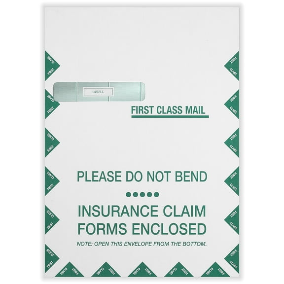 ComplyRight UB-04 Self Seal Document Envelopes 9" x 12 1/2" White/Green 1492LL