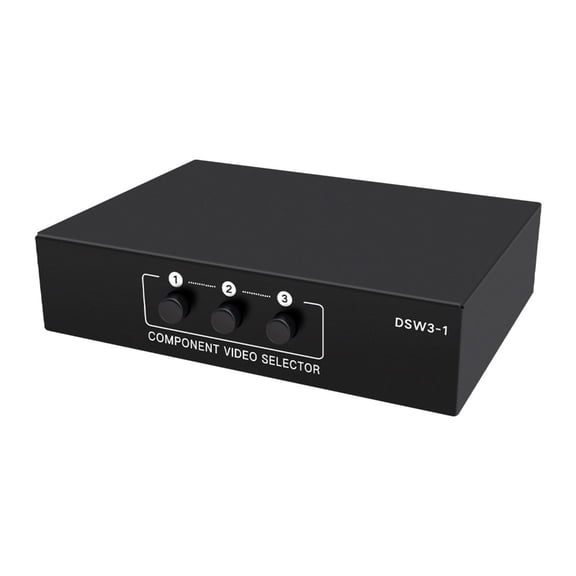 Component AV Video Switchers Box 3Port 5RCA YPbPr Cable Component AV Switchers for Home Theater Studio Setups Metal Housing