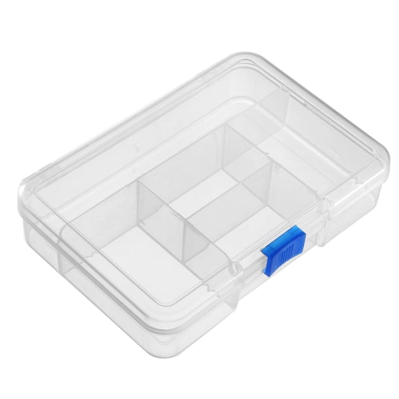 Component Storage Box - PP Fixed 5 Grid Clear White 143x100x33mm
