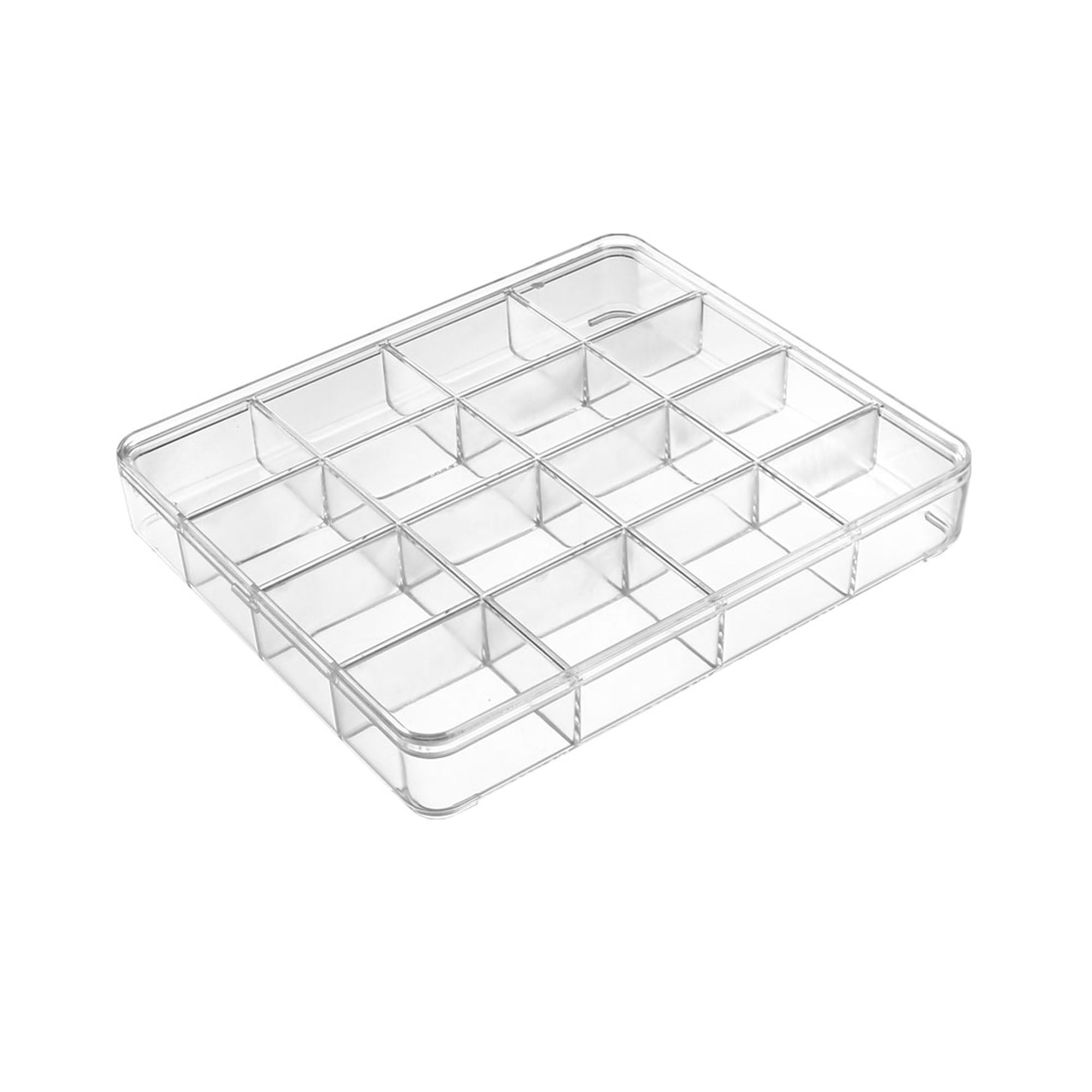1pc PS Drawer Storage Box, Casual Clear Multi-grid Desk Drawer