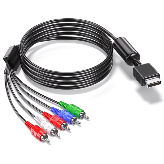 Component YPbPr HD Cable Compatible with PS2/PS3/PS3 Slim to HDTV-EDTV(HD 480P), 180cm, Black