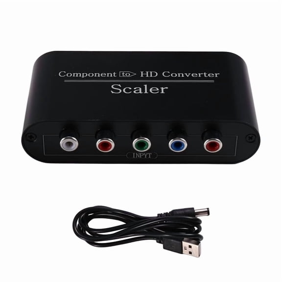 Component to -Compatible HD Converter YPBPR + Audio to HD Converter 1080P for HDTV Monitor Projector