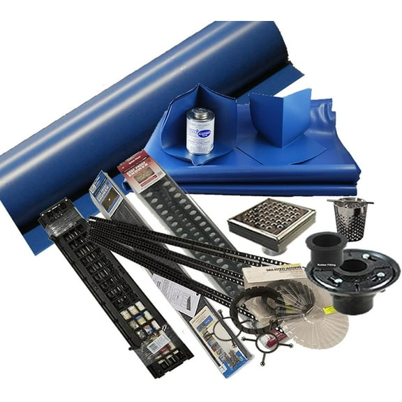 Composeal Shower System Complete Standard Bath Tub Kit incl SereneDrains Square Drain and Quick Pitch System