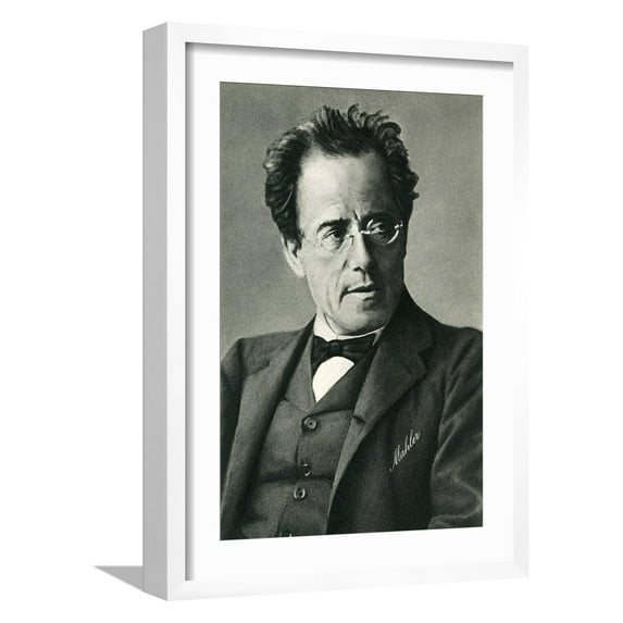 Art.com Composer Gustav Mahler Art Print, White Frame Wall Art, 17" x 23"