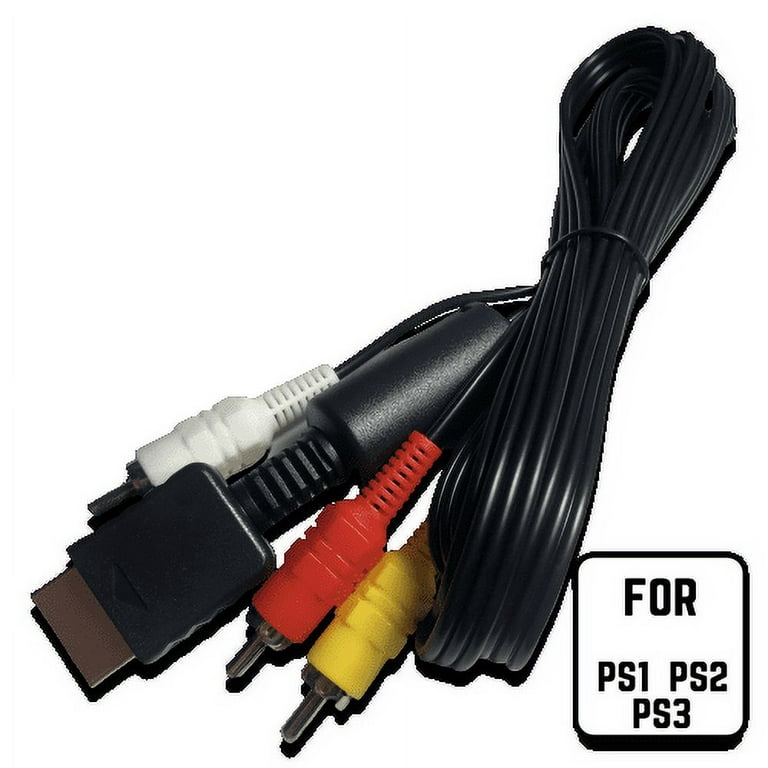 PS2 PS3 AV Cable, AV to RCA Cord for Playstation 2 3 /PS2/PSX/PS3 Slim (6FT)