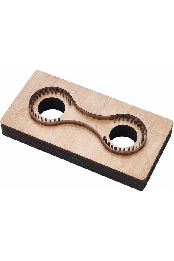 Composite Board Cutting Die Leather Keychains Stencils with Iron for DIY Leather Crafts Tan 140x69x24mm Hole: 24.5mm diy