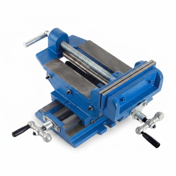 Composite Cross-Slide Vise, Heavy-Duty 6-Inch Cast Iron Bench Vise with T-Slot Base, Suitable for Bench Machining