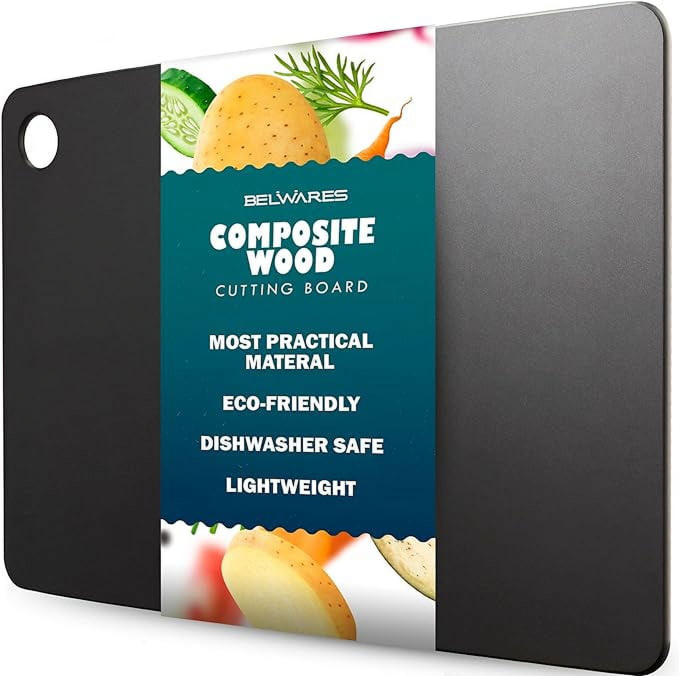 Large Black Composite Wood Dishwasher Safe Cutting Board