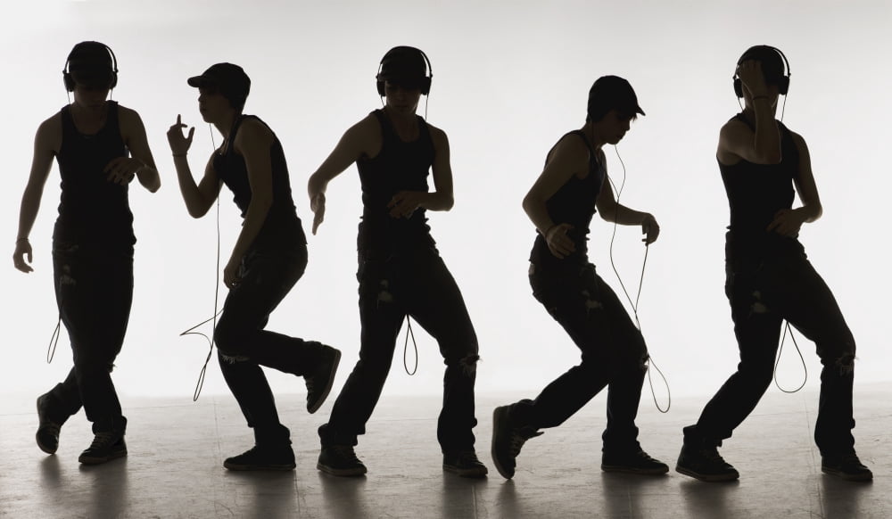Composite Image Of A Boy Dancing With Headphones Edmonton Alberta Canada Canvas Art - Darren Greenwood Design Pics (20 x 12)