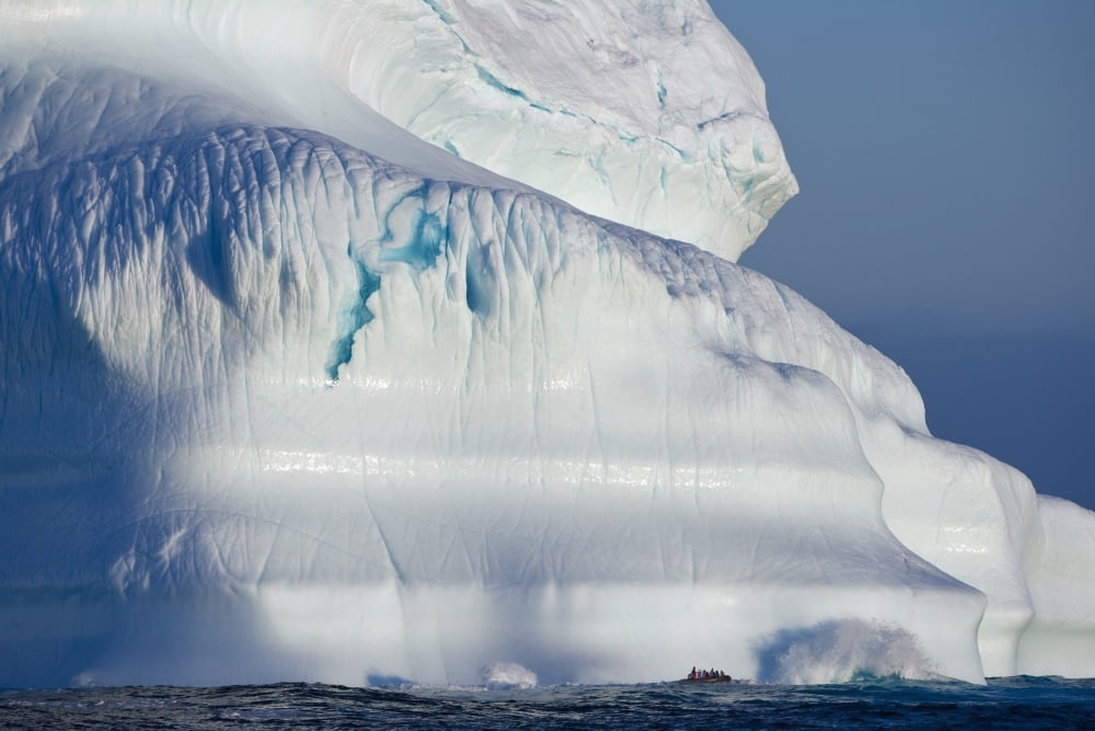 A Composite Image Of Tourists Exploring An Iceberg On Their Journey Throughout The Canadian Arctic Nunavut Canada Canvas Art - Richard Wear Design Pics (19 x 12)