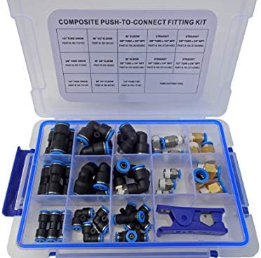 Composite Push to Connect Air Brake Line Fitting Connector Kit ...