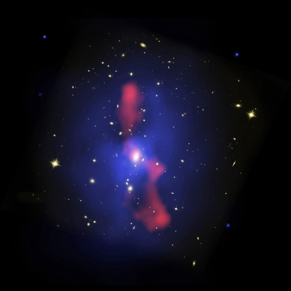 Composite image of a galaxy cluster Canvas Art - Stocktrek Images (28 x 28)