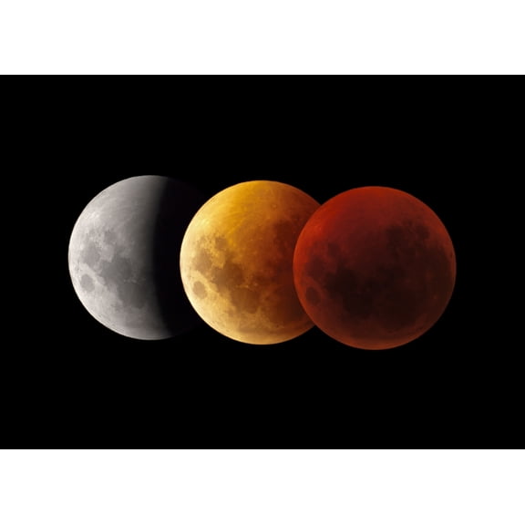 Composite image of lunar eclipse Victoria Australia Canvas Art - Philip HartStocktrek Images (33 x 24)